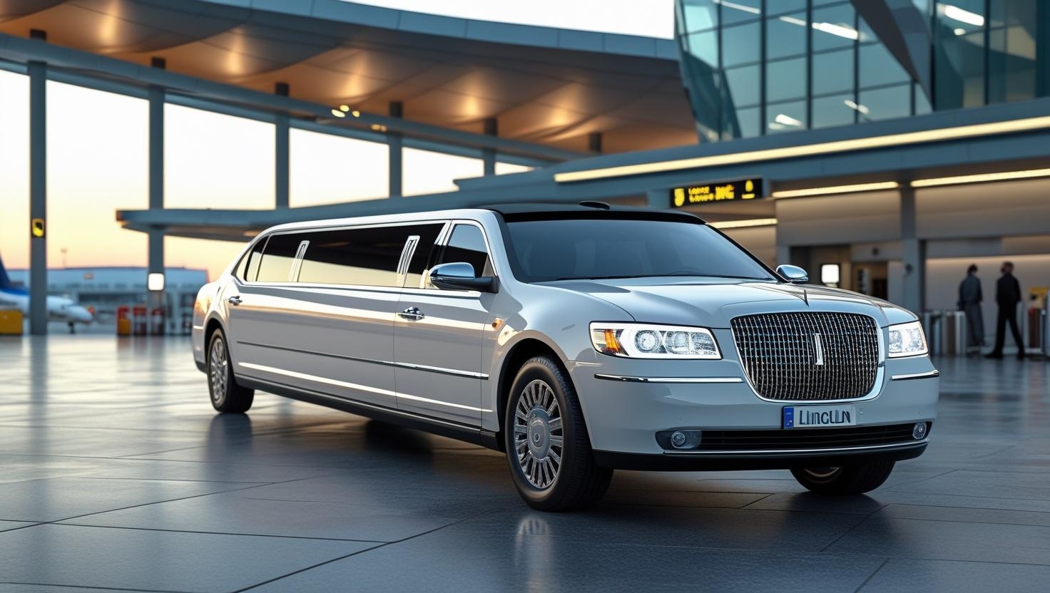 Abholung am Flughafen mit einem Limousine mit Strip